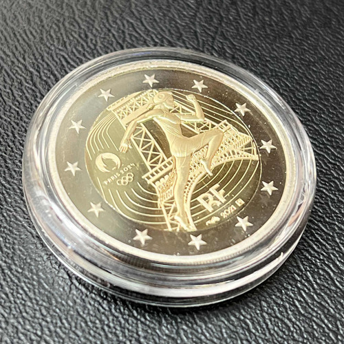 Moeda 2 Euro 2021 Proof - Olimpíadas Paris- França (Usado)