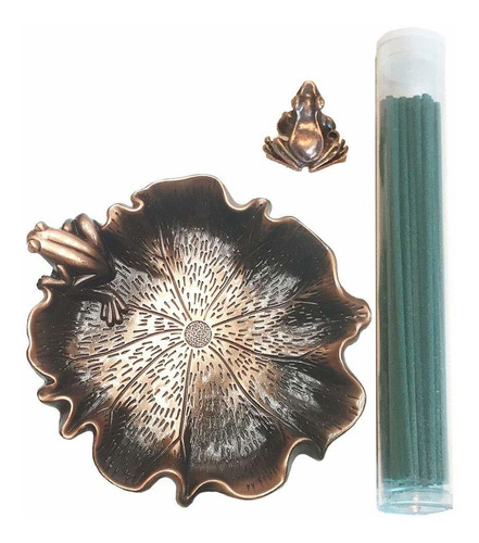 Bronce Cobre Rojo Estilo Antiguo Flor De Loto Lily Pad Recep