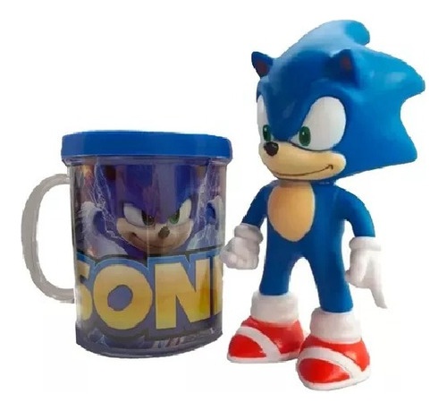 Kit 3 Bonecos Sonic - Mario E Luigi + Canecas Personalizada