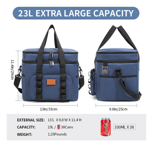 Bolso Cooler Térmico Multiusos 23l Triple Aislamiento