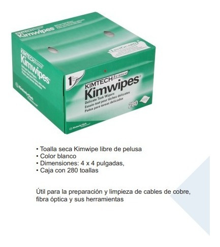 Imagen 2 de 3 de Toallas Secas Kimwipes Libre De Pelusa Con 280 Hojas 11x21cm
