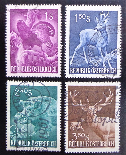 Austria Fauna, Serie Mi. 1062-5 Congreso 1959 Usada L10442