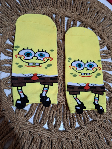 Medias Soquetes Bob Esponja Personajes Kit 5 Pares Surtido Único