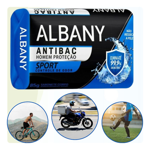 Sabonete Albany Masculino Sport Proteção Controle De Odor