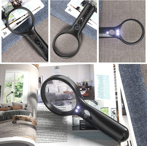 Lupa De Mano Con Luz Led, Lupa Con Luz Led Para Leer,