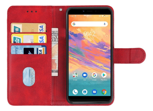Funda De Teléfono De Cuero Azul For Umidigi A3s