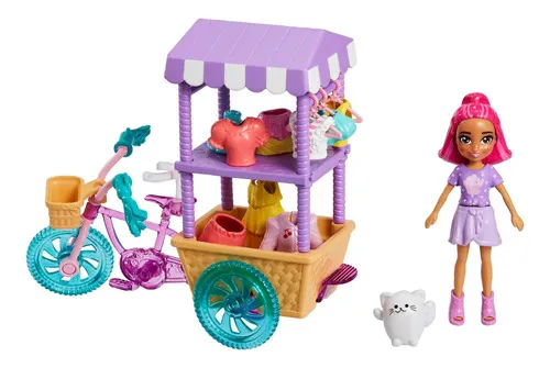 Polly Pocket Carrito Con Bicicleta Dulces. Envío Rápido