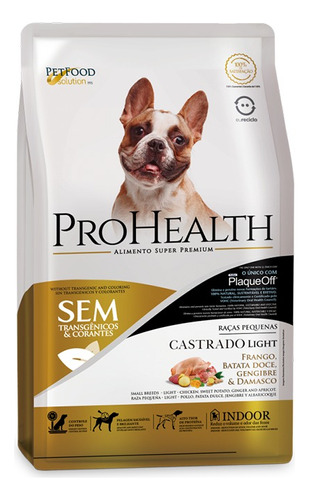 Ração Prohealth Cães Raça Pequena Adulto Castrado Light 1kg