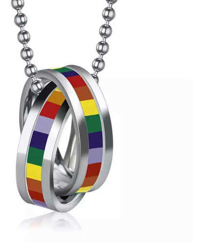 Collar Cadena Arcoiris  Lgbt Orgullo Gay En Acero