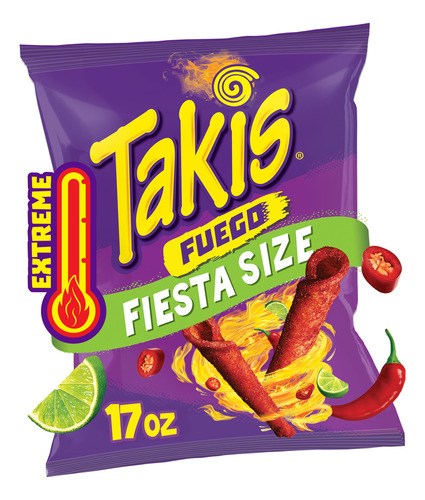 Takis Fuego Bolsa Tamaño Fiesta, Chile Picante Y Lim 481 G