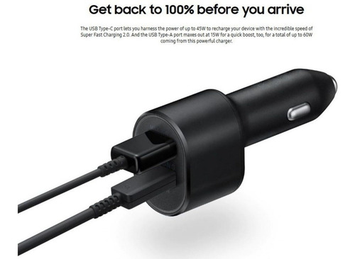 Samsung Cargador De Auto 45watts Para Galaxy A53 A13 A33