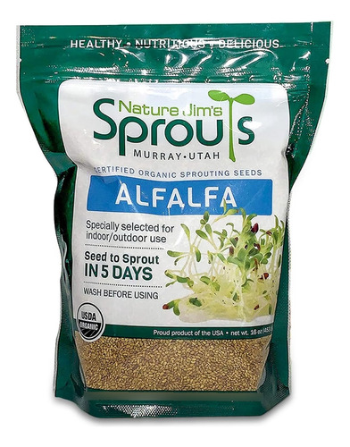  Semillas De Brote De Alfalfa, 16 Oz ( G) De Semillas Germi