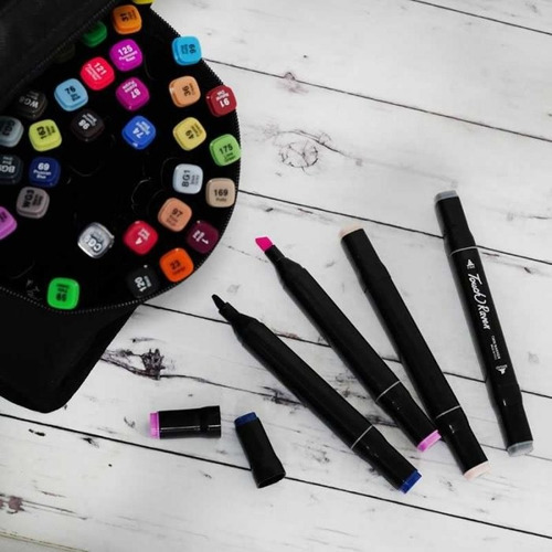 Set 60 Marcadores Plumones Colores Doble Punta Lettering