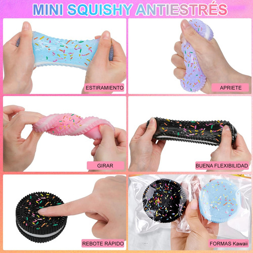 Squishy Con Olor Anti-estrés Galleta Oreo Suave Lavado 4 Pzs
