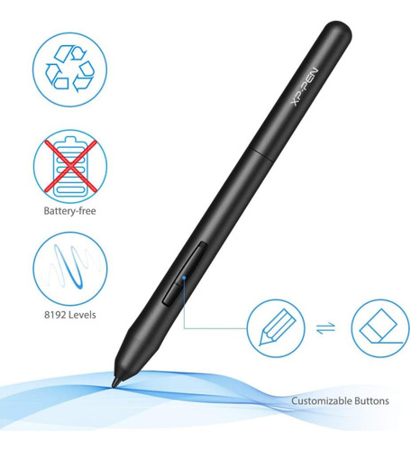 Tableta Gráfica Xp-pen Star G430s Dibujo Digital Negro