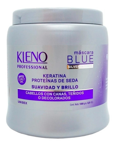 Kleno Blue Mascara Silver Intense Matizadora Rubio 1kg Local