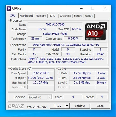 Cpu Lenovo Thinkcentre Amd A10 R7 Pro7800b 8 Ram 120 Ssd (Usado)