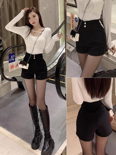 Pantalones Cortos De Cintura Alta Para Mujer, Nuevo Estilo P