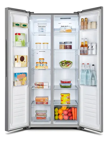 comprar Heladera Side By Side Hisense Rs3n428nad No Frost 468 L Inox Color Gris