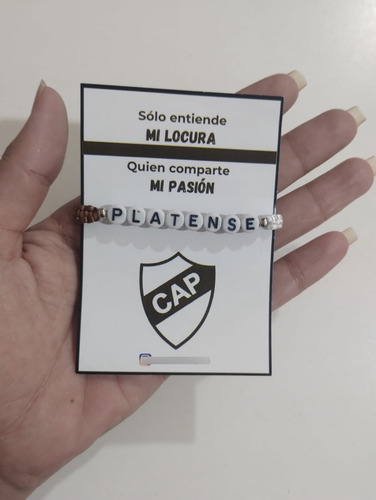 Pulsera Equipos De Futbol Clubes Artesanales Platense 0 Mm