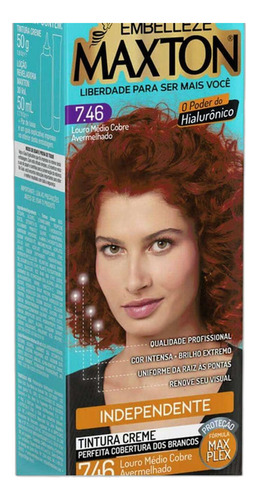 Maxton Tintura Creme 7.46 Louro Medio Cobre Avermelhado