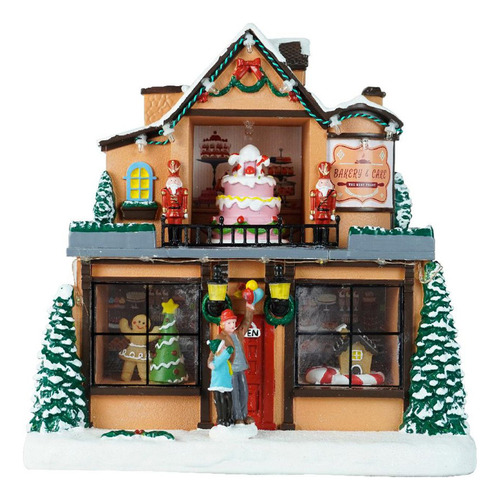 Figuras De Casas De Pueblo Led Navideñas, Escena De Ciudad