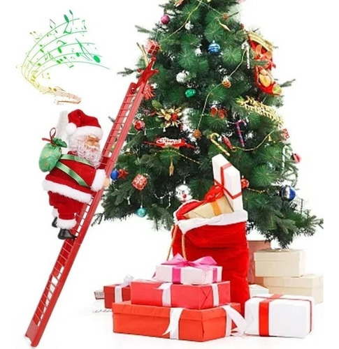 Natal Elétrico Musical Papai Noel Subindo Escadas