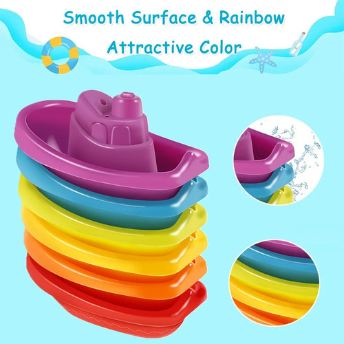 Juguetes De Baño Para Bebés, Botes Apilables Y Cucharas, Col