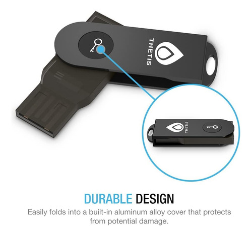 Llave De Seguridad Fido U2f, Thetis [diseño Plegable De Alum