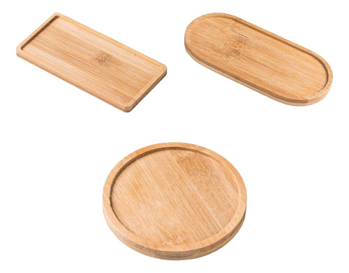 3 Bandejas De Madera Para Baño, Plato De Tocador, Bandeja