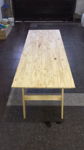 Imagen 3 de 10 de Mesa De Madera Pino Plegable 0.70 X2.00 Mts (quincho)-
