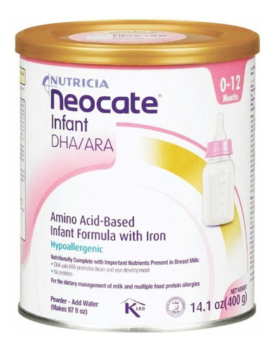 Fórmula infantil em pó Nutricia Neocate Infant DHA/ARA en lata de 8 de 400g - 0  a 12 meses