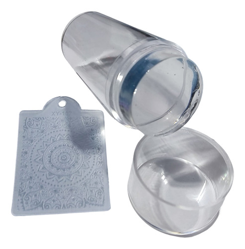 Carimbo Unha Francesinha Silicone Transparente Nail C/ Placa