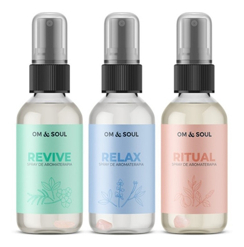 Kit 3 Sprays De Aromaterapia Minis - Om & Soul 