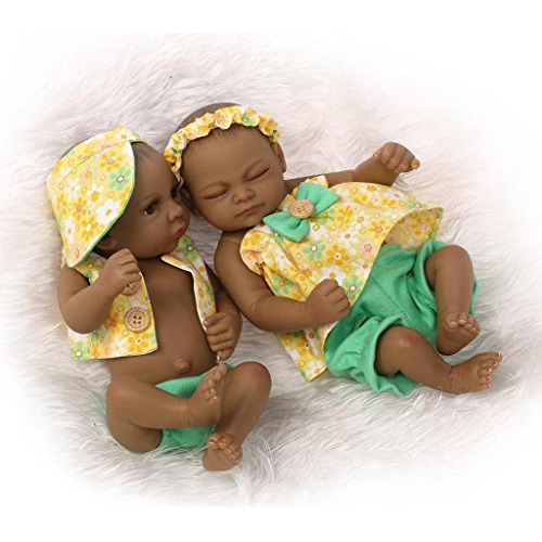 Terabithia Mini 11  Pareja Negra Alive Reborn Baby Dolls Sil