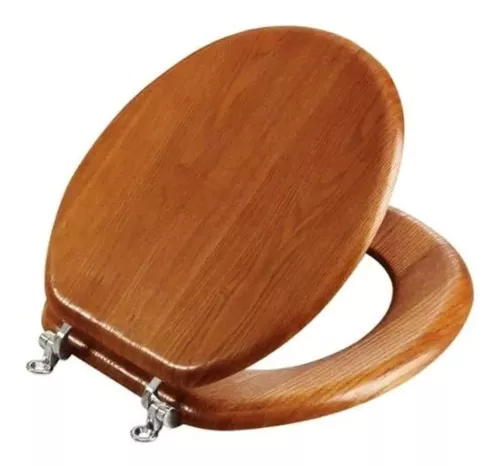 Asiento Y Tapa Wc Sanitario Inodoro Taza Baño Redonda Madera