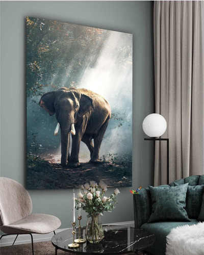 Cuadros Modernos Decorativos 0,60 X 0,40 Elefante En Bosque