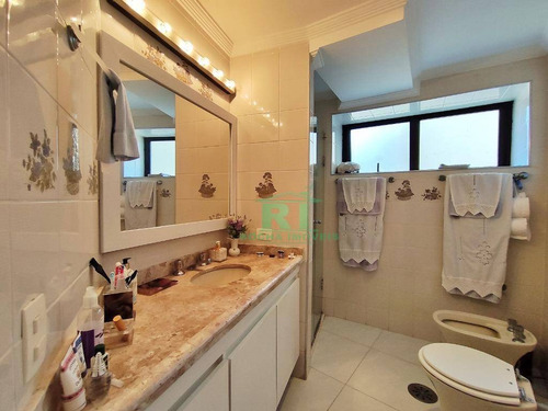 Imagem 16 de 30 de Apartamento Na Praia, Confortável, Vista Mar, 3 Suítes, 2 Vagas, Lazer, Guarujá. - Ap4367