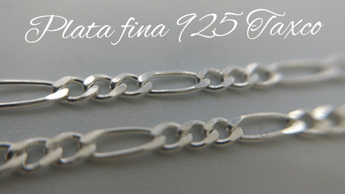 Imagen 7 de 8 de Cadena Plata Fina 925 Dama Tejido 3*1 Para Mujer 60cm