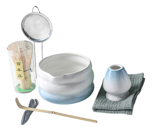 7 Piezas Matcha Ceremony Set Matcha Towl Too Gradiente Azul
