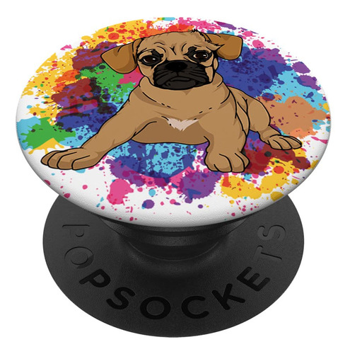 Amante Perro Dueño Animal Mascota Colorido Puggle Popsockets