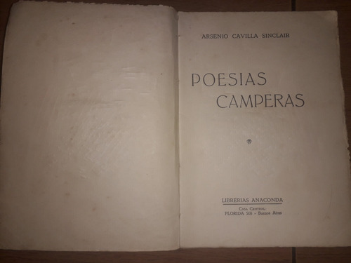 Libro Poesias Camperas Arsenio Cavilla Sinclair