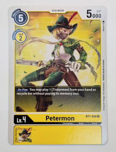 Carta Tcg Petermon Bt1 56 U Digimon Petermon Bt1 56 U Inglés (Usado)