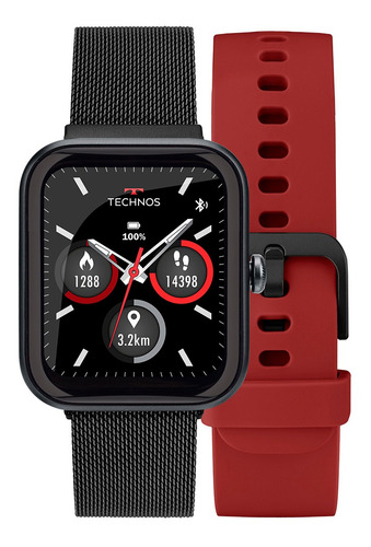 Smartwatch Technos Connect Max Preto E Vermelho Tmaxaa 5p