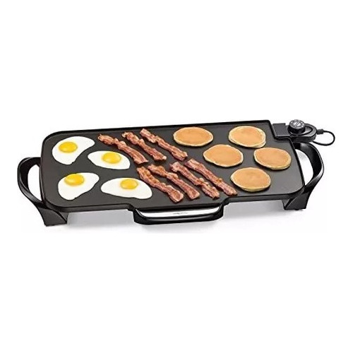 Electric Griddle With Removable Handles, Black, 22-inch