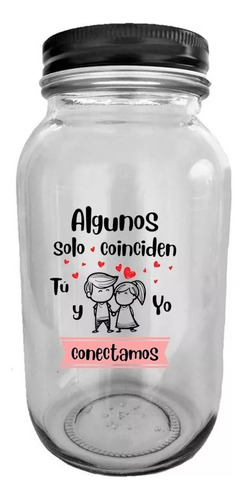 Alcancia Vidrio Con Tapa Personalizada Amor Parejas R53