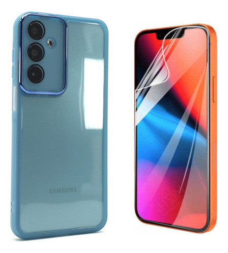 Funda + Mica Para Samsung A16 Case Protector Carcasa Rudo Balloon Cromo - Azul Samsung A16