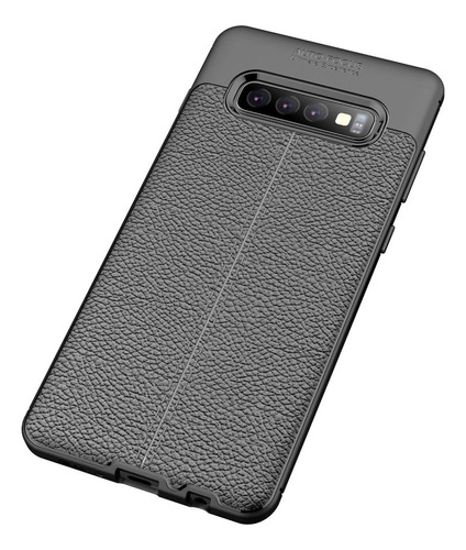 Estuche Protector Fibra Tipo Cuero Para Samsung S10 Plus