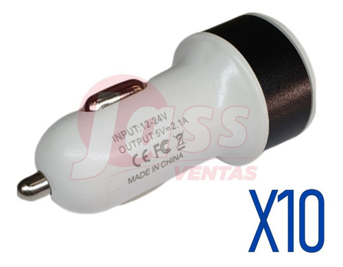 Imagen 1 de 3 de Cargador Usb Doble Celular Auto 12v Adaptador Mp3 Tablet X10