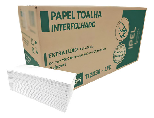 Papel Toalha Interfolha Extra Luxo Folha Dupla C/2000